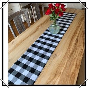 3/$30 NWT Black and White Table runner 73 x 13 inches